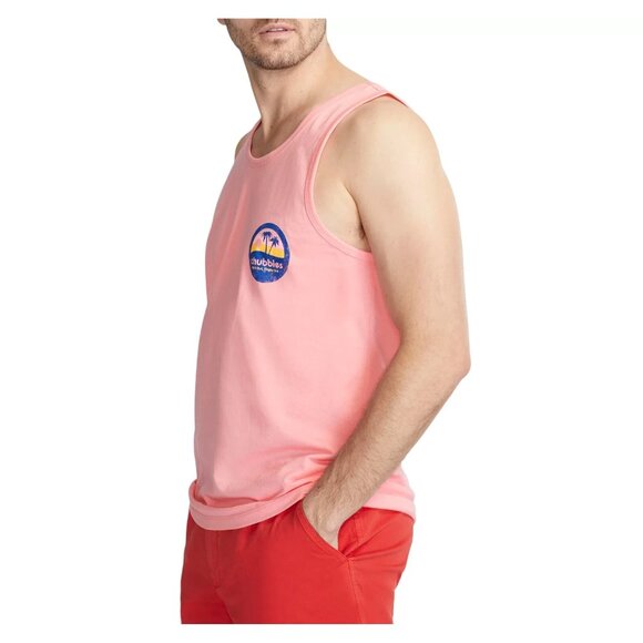 chubbies Men's Graphic Tank Top Muscle Logo Tropical Beach Preppy Medium Coral - Picture 3 of 6